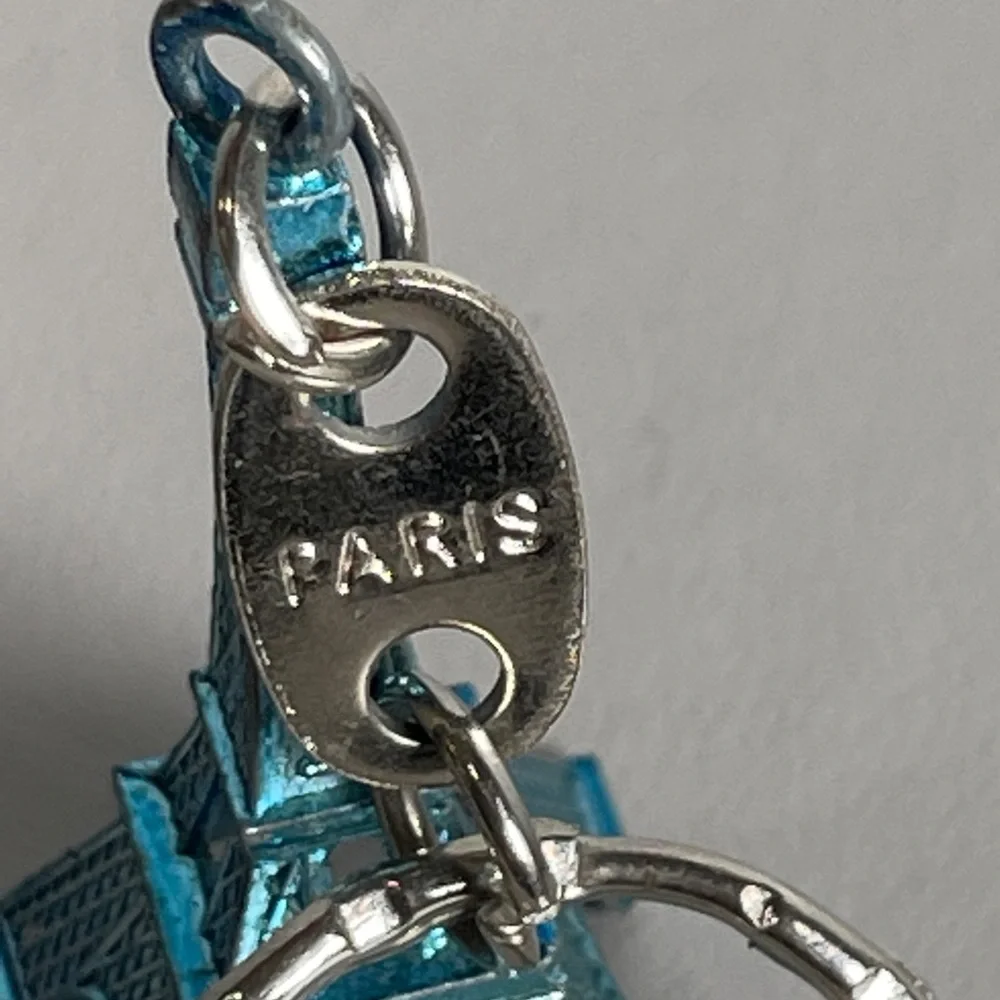 *Eiffel Tower Blue Metal Paris Key Chain